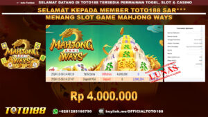 Bukti JP Kemenangan SLOT GAME MAHJONG WAYS 09 OKT 24