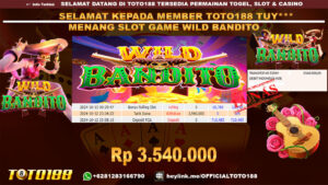 Bukti JP Kemenangan SLOT GAME WILD BANDITO 12 OKT 24