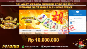 Bukti JP Kemenangan SLOT GAME MAHJONG WAYS 10 OKT 24