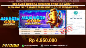 Bukti JP Kemenangan SLOT GAME MAMMOTH GOLD MEGAWAYS 03 NOV 24