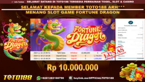 Bukti JP Kemenangan SLOT GAME FORTUNE DRAGON 16 NOV 24