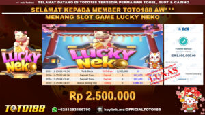Bukti JP Kemenangan SLOT GAME LUCKY NEKO 25 NOV 24