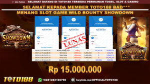Bukti JP Kemenangan SLOT GAME WILD BOUNTY SHOWDOWN 06 NOV 24