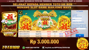 Bukti JP Kemenangan SLOT GAME MAHJONG WAYS 28 NOV 24