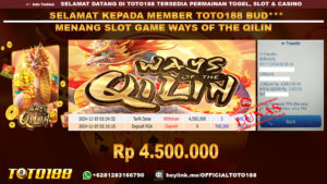 Bukti JP Kemenangan SLOT GAME WAYS OF THE QILIN 05 NOV 24