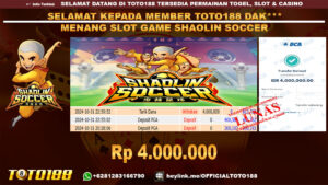 Bukti JP Kemenangan SLOT GAME SHAOLIN SOCCER 31 OKT 24