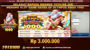 Bukti JP Kemenangan SLOT GAME GATES OF OLYMPUS XMAS 1000 13 NOV 24