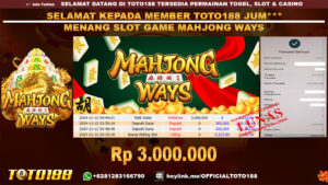 Bukti JP Kemenangan SLOT GAME MAHJONG WAYS 12 NOV 24