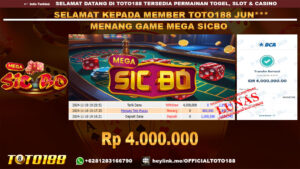Bukti JP Kemenangan MEGA SICBO GAMES 10 NOV 24