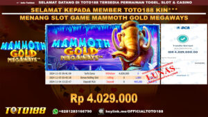 Bukti JP Kemenangan SLOT GAME MAMMOTH GOLD MEGAWAYS 05 NOV 24