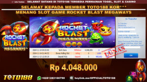 Bukti JP Kemenangan SLOT GAME ROCKET BLAST MEGAWAYS 14 NOV 24