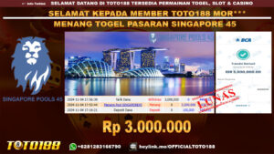 Bukti JP Kemenangan TOGEL PASARAN SINGAPORE45 04 NOV 24