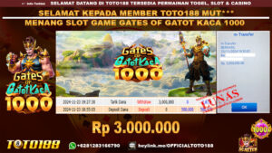Bukti JP Kemenangan SLOT GAME GATES OF GATOT KACA 1000 23 NOV 24