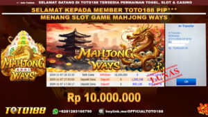 Bukti JP Kemenangan SLOT GAME MAHJONG WAYS 07 NOV 24