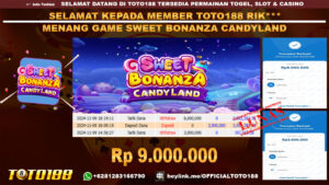 Bukti JP Kemenangan SWEET BONANZA CANDYLAND 09 NOV 2024