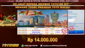 Bukti JP Kemenangan TOGEL PASARAN TOTO MACAU 02 NOV 24