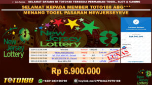 Bukti JP Kemenangan TOGEL PASARAN NEWJERSEY POOLS 22 DES 24