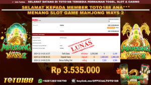 Bukti JP Kemenangan SLOT GAME MAHJONG WAYS2 14 DES 24