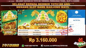 Bukti JP Kemenangan SLOT GAME MAHJONG WAYS 02 DES 24