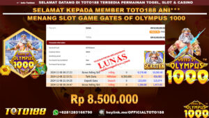 Bukti JP Kemenangan SLOT GAME GATES OF OLYMPUS 1000 08 DES 24