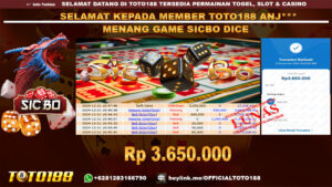 Bukti JP Kemenangan SICBO DICE GAMES 21 DES 24