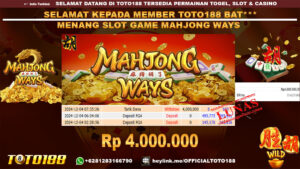 Bukti JP Kemenangan SLOT GAME MAHJONG WAYS 04 DES 24