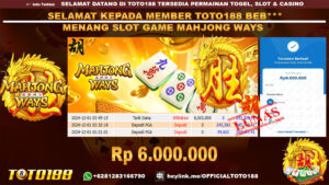 Bukti JP Kemenangan SLOT GAME MAHJONG WAYS 01 DES 24