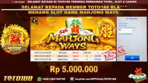 Bukti JP Kemenangan SLOT GAME MAHJONG WAYS 01 DES 24