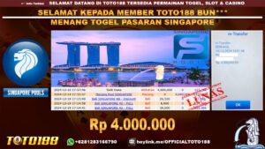 Bukti JP Kemenangan TOGEL PASARAN SINGAPORE POOLS 19 DES 24