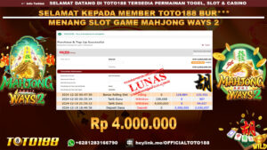 Bukti JP Kemenangan SLOT GAME MAHJONG WAYS2 19 DES 24