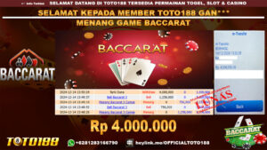 Bukti JP Kemenangan GAME BACCARAT 14 DES 24
