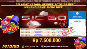 Bukti JP Kemenangan SICBO DICE GAMES 31 DES 24