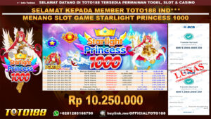 Bukti JP Kemenangan SLOT GAME STARLIGHT PRINCESS 1000 20 DES 24