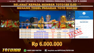 Bukti JP Kemenangan TOGEL PASARAN TOTO MACAU 08 DES 24