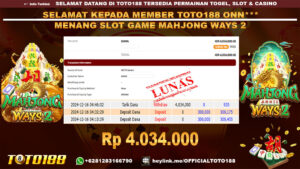 Bukti JP Kemenangan SLOT GAME MAHJONG WAYS2 16 DES 24