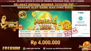Bukti JP Kemenangan SLOT GAME MAHJONG WAYS 18 DES 24