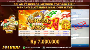 Bukti JP Kemenangan SLOT GAME MAHJONG WAYS 20 DES 24
