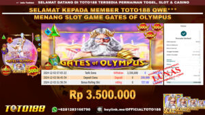 Bukti JP Kemenangan SLOT GAME GATES OF OLYMPUS 03 DES 24