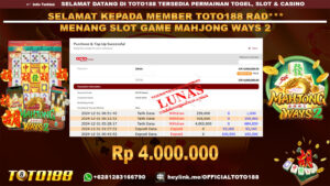 Bukti JP Kemenangan SLOT GAME MAHJONG WAYS2 31 DES 24