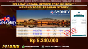 Bukti JP Kemenangan TOGEL PASARAN SYDNEY 24 DES 24