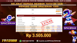 Bukti JP Kemenangan GAME SPACEMAN 09 DES 24