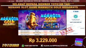 Bukti JP Kemenangan SLOT GAME MAMMOTH GOLD MEGAWAYS 06 DES 24