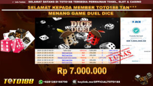 Bukti JP Kemenangan DUEL DICE GAMES 28 DES 24