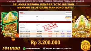Bukti JP Kemenangan SLOT GAME MAHJONG WAYS 22 DES 24