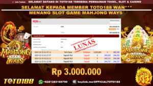Bukti JP Kemenangan SLOT GAME MAHJONG WAYS 23 DES 24