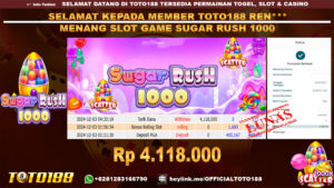 Bukti JP Kemenangan SLOT GAME SUGAR RUSH 1000 03 DES 24