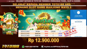 Bukti JP Kemenangan SLOT GAME MAHJONG WAYS2 25 JAN 25
