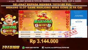 Bukti JP Kemenangan SLOT GAME MAHJONG WINS GONG XI FA CAI 24 JAN 25
