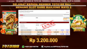 Bukti JP Kemenangan SLOT GAME MAHJONG WAYS2 02 JAN 25