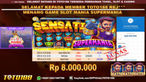 Bukti JP Kemenangan GAME SLOT MANIA SUPERMANIA 14 JAN 25
